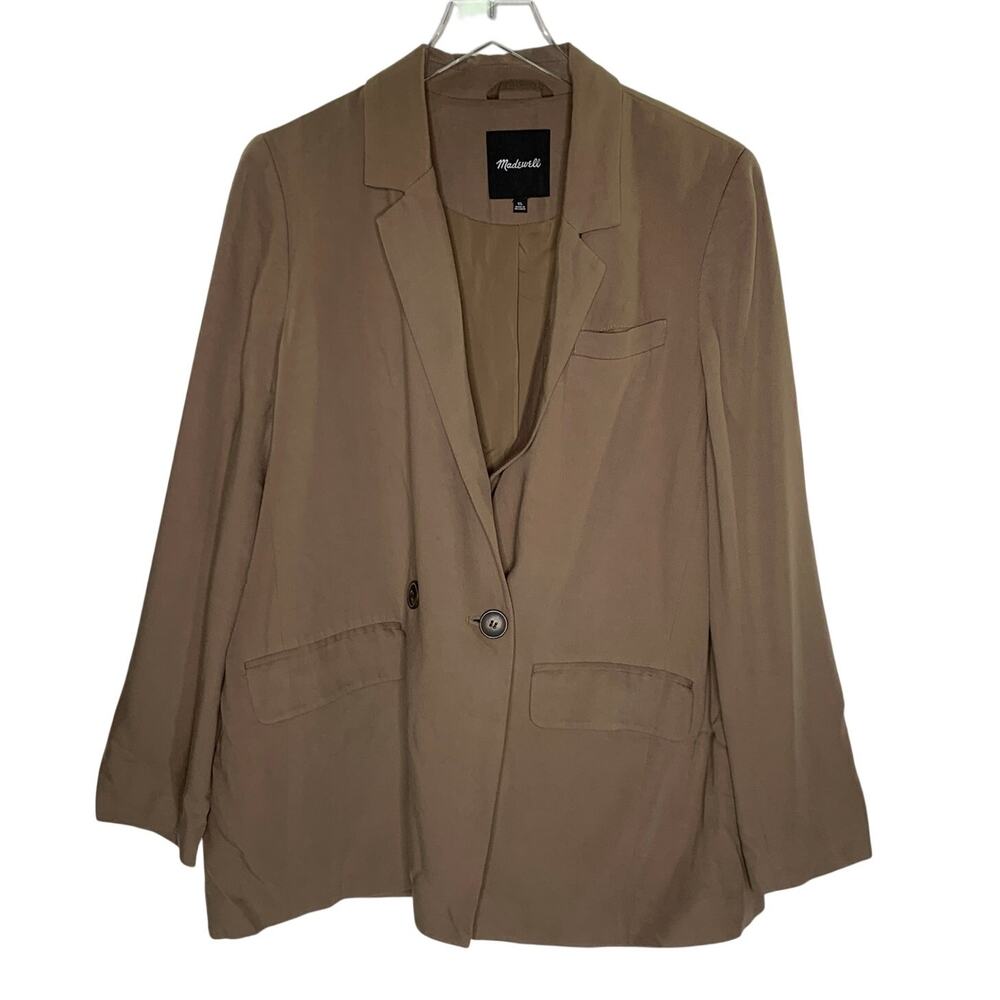 Madewell Caldwell Double Breasted Blazer XL Brown Oversized Slouchy Chic